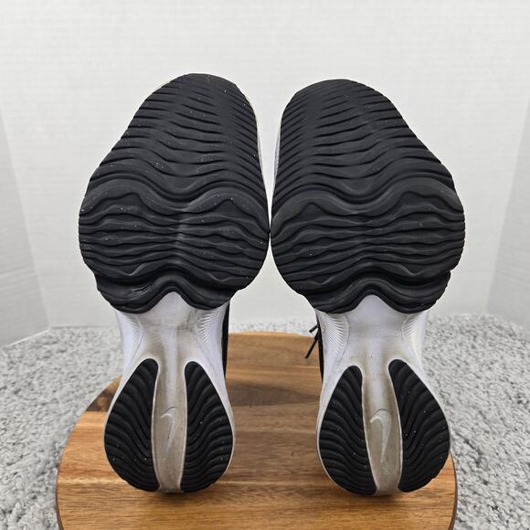 Nike Mens 12 Air Zoom Tempo Next% Flyknit Black Flash Crimson Road Running Shoe - Picture 8 of 12